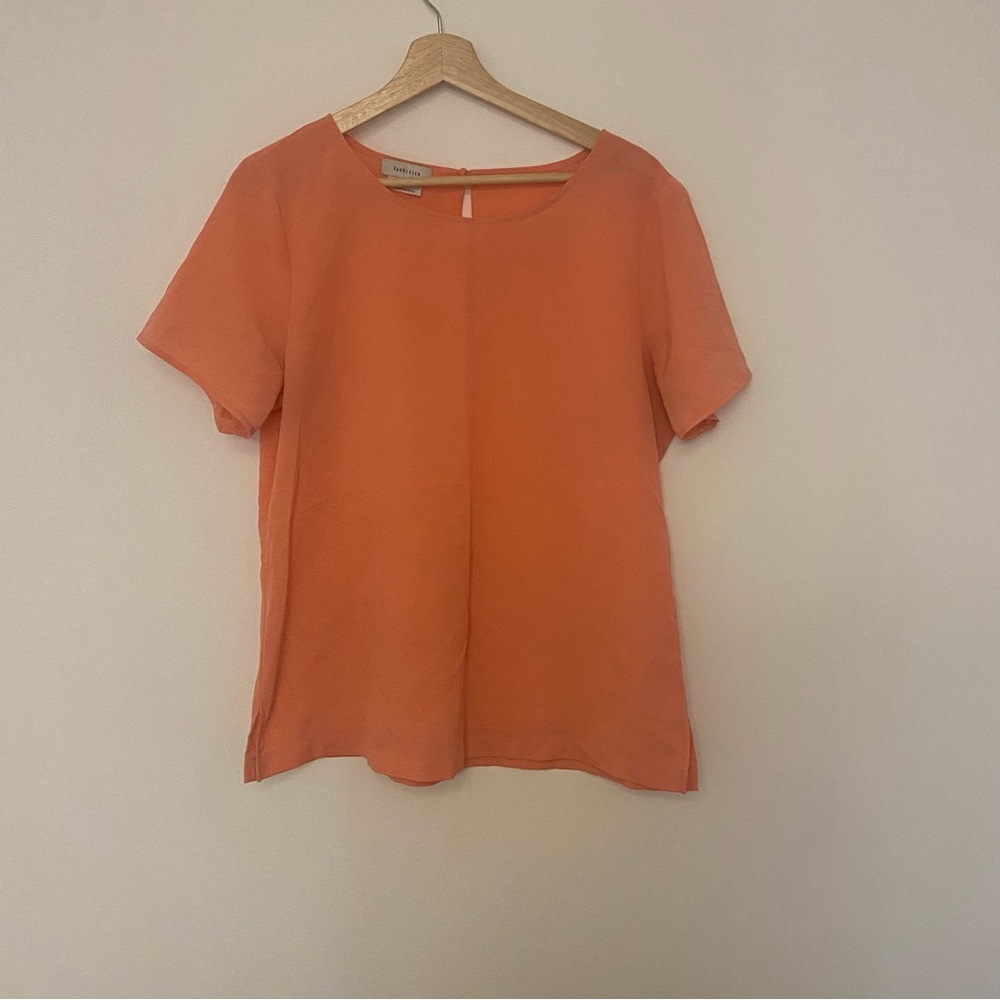 Van Heusen Women’s Short Sleeve Peach Blouse, Size Large